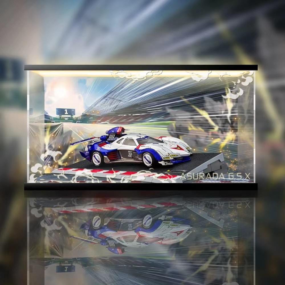 新世紀GPXサイバーフォーミュラ アスラーダG.S.X メガハウス threezero ☆専用☆ フィギュアケース 格納庫 LED 照明 アクリル ショーケース拍卖