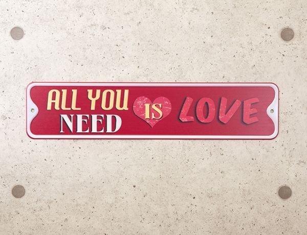 アンティークメタルプレート ALL YOU NEED I アメリカン雑貨 壁掛 インテリア 飾り 雑貨 オブジェ かわいい おしゃれ拍卖