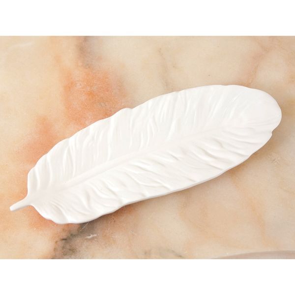 Chlo クロエ ジュエリー ジュエリートレイ フェザー 羽 アクセサリー置き ホワイト プレート オブジェ インテリア 雑貨 置物 インテリア拍卖