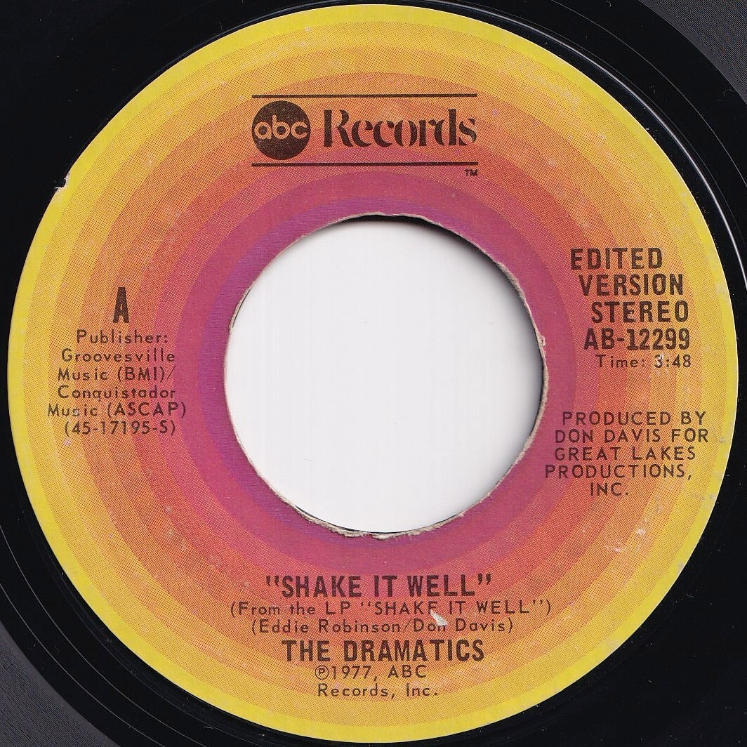 Dramatics Shake It Well / That Heaven Kind Of Feeling ABC US AB-12299 208461 SOUL ソウル レコード 7インチ 45拍卖