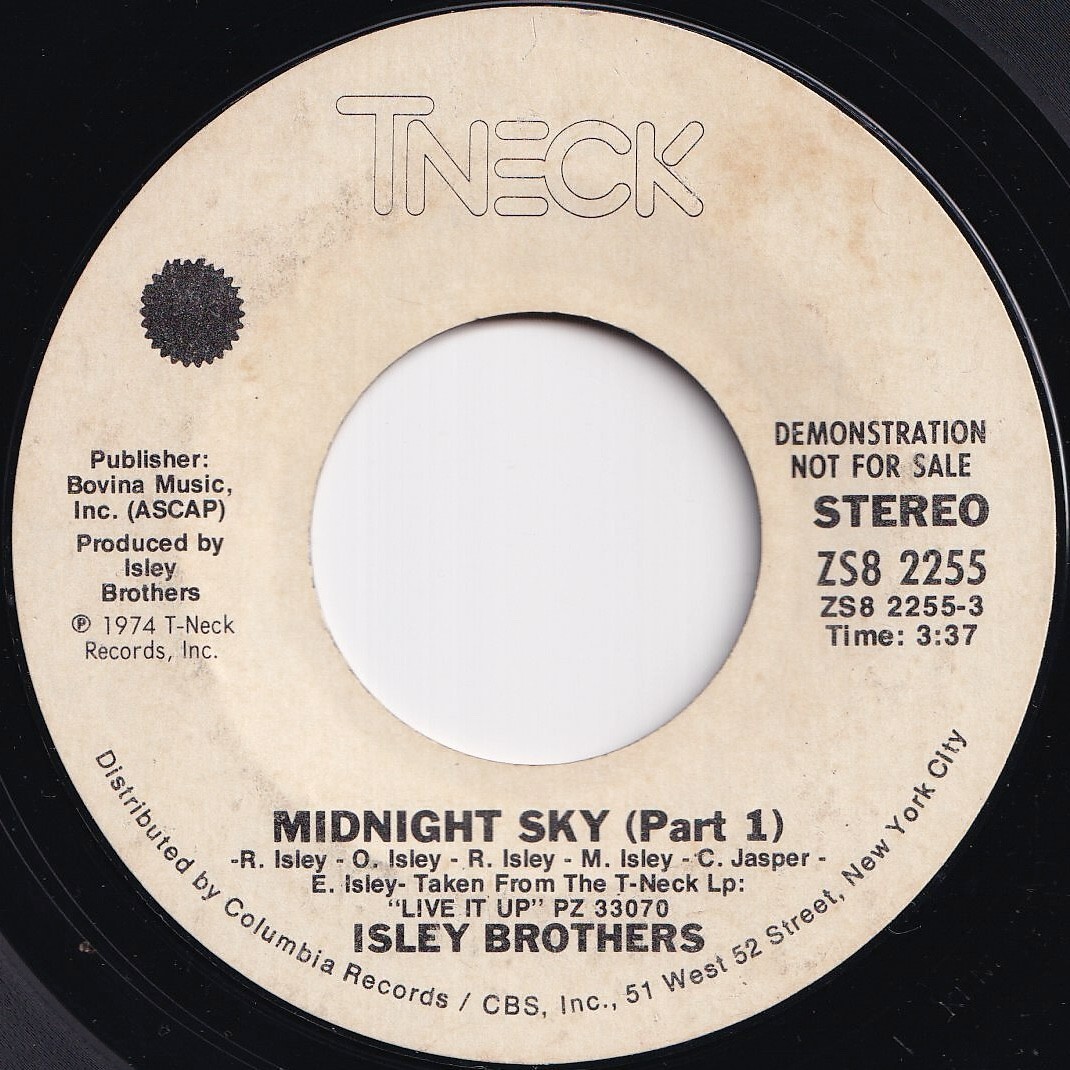 Isley Brothers Midnight Sky (Part 1) (Stereo) / (Mono) T-Neck US ZS8 2255 208851 SOUL ソウル レコード 7インチ 45拍卖