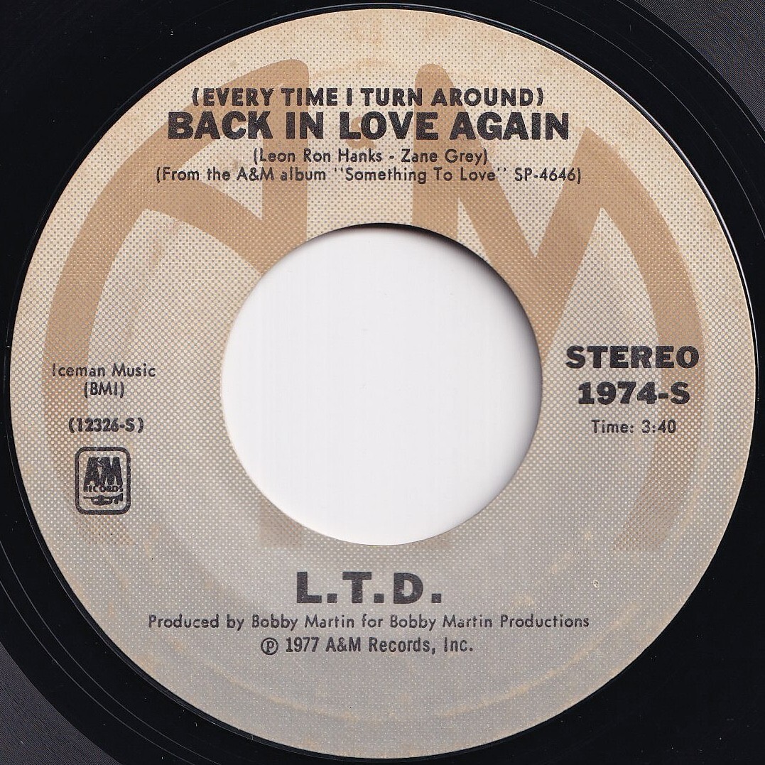 L.T.D. Back In Love Again / Material Things A&M US 1974-S 208761 SOUL DISCO ソウル ディスコ レコード 7インチ 45拍卖