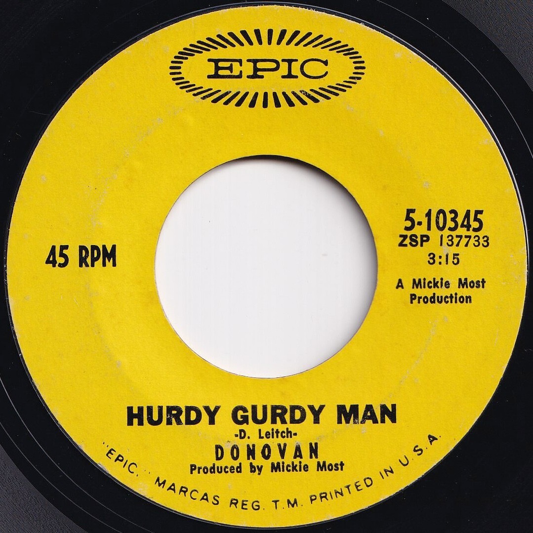 Donovan Hurdy Gurdy Man / Teen Angel Epic US 5-10345 208929 ROCK POP ロック ポップ レコード 7インチ 45拍卖