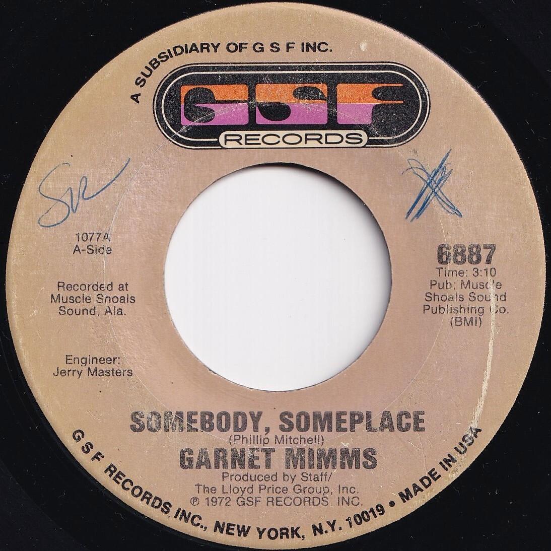 Garnet Mimms Somebody, Someplace / I'll Keep Loving On GSF US 6887 208445 SOUL ソウル レコード 7インチ 45拍卖