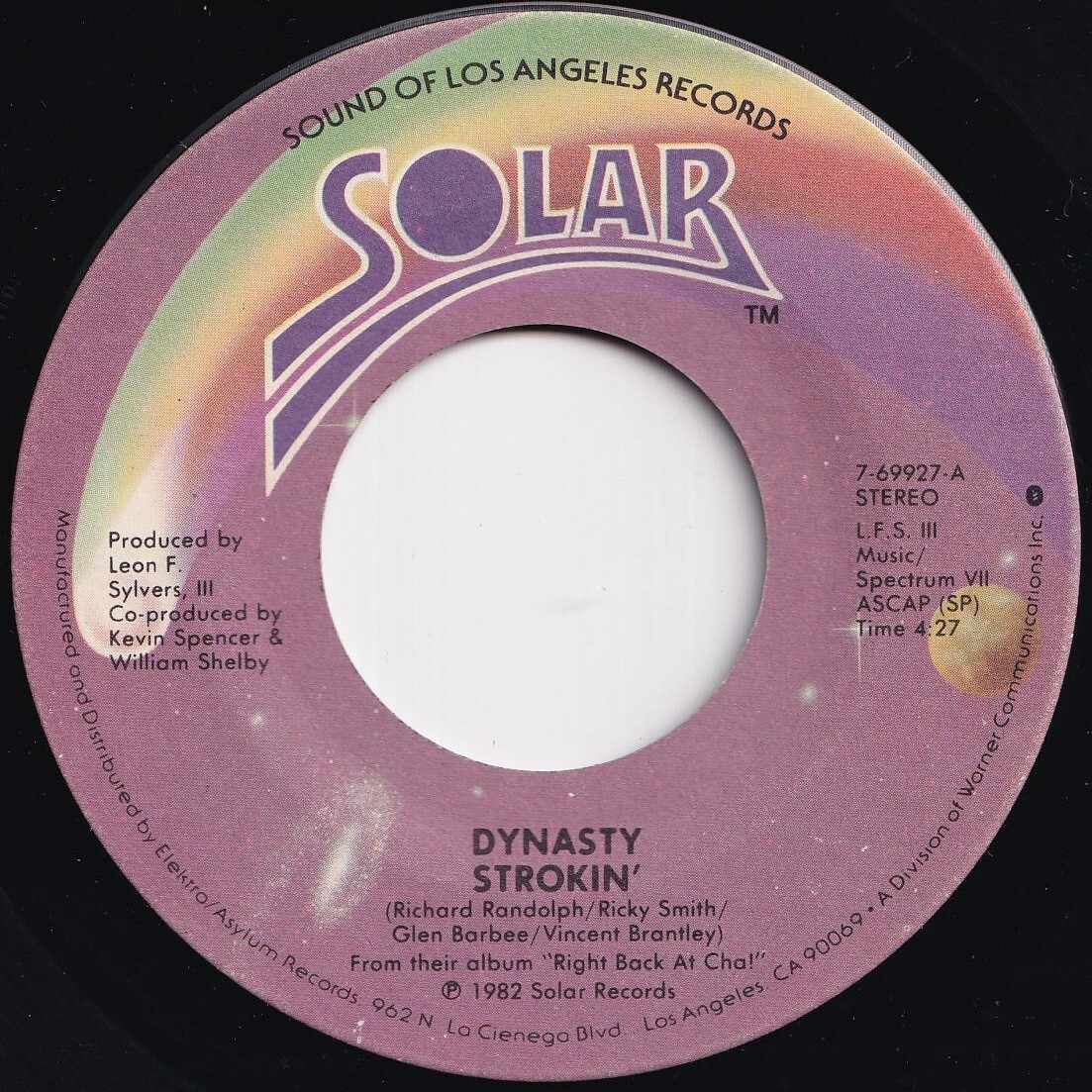 Dynasty Strokin' / A Man In Love Solar US 7-69927 208505 SOUL DISCO ソウル ディスコ レコード 7インチ 45拍卖