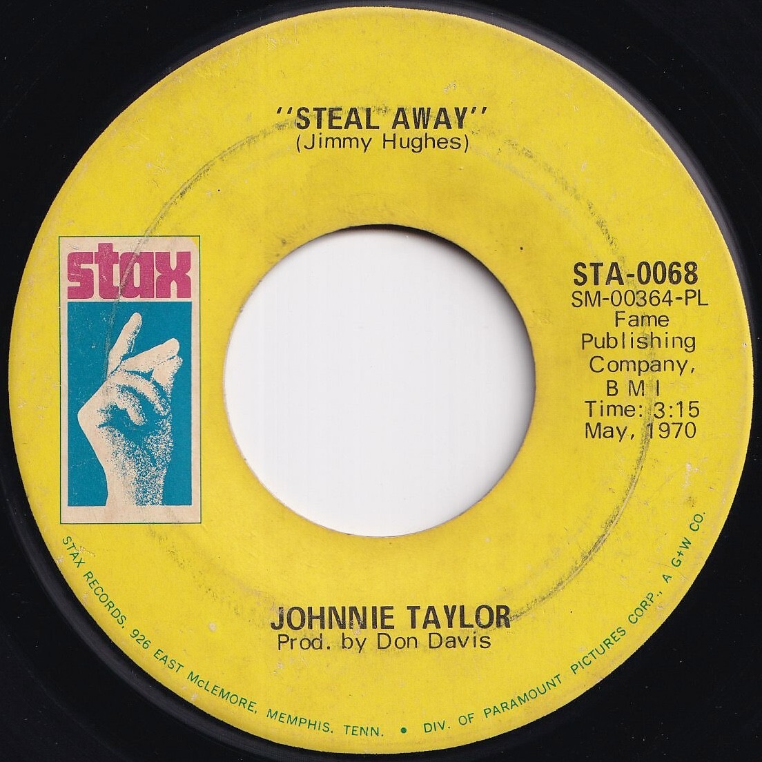 Johnnie Taylor Steal Away / Friday Night Stax US STA-0068 208547 SOUL ソウル レコード 7インチ 45拍卖