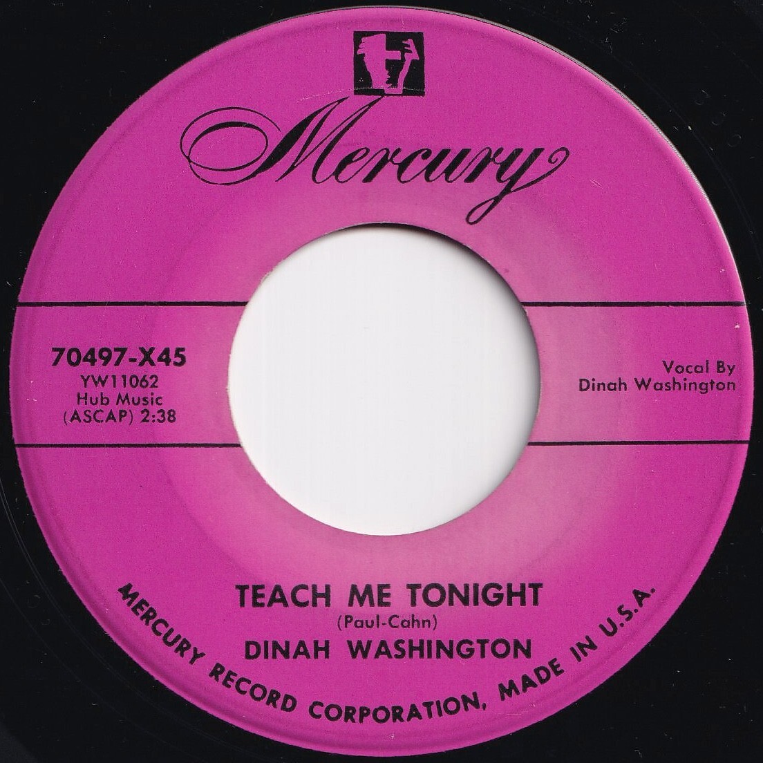 Dinah Washington Teach Me Tonight / Wishing Well Mercury US 70497X45 208718 JAZZ ジャズ レコード 7インチ 45拍卖