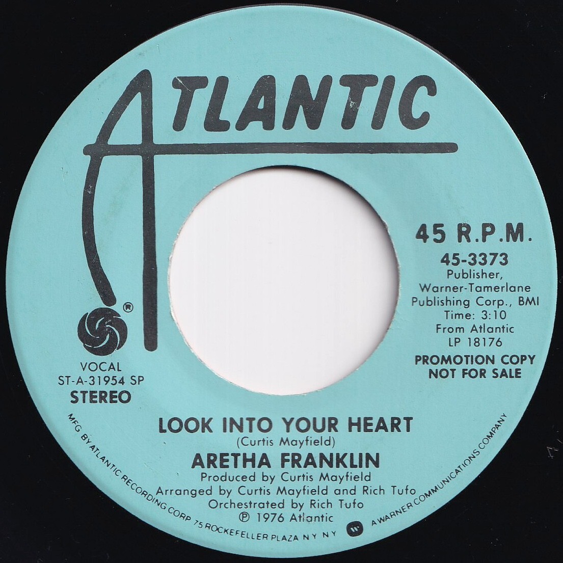 Aretha Franklin Look Into Your Heart (Stereo) / (Mono) Atlantic US 45-3373 208668 SOUL ソウル レコード 7インチ 45拍卖