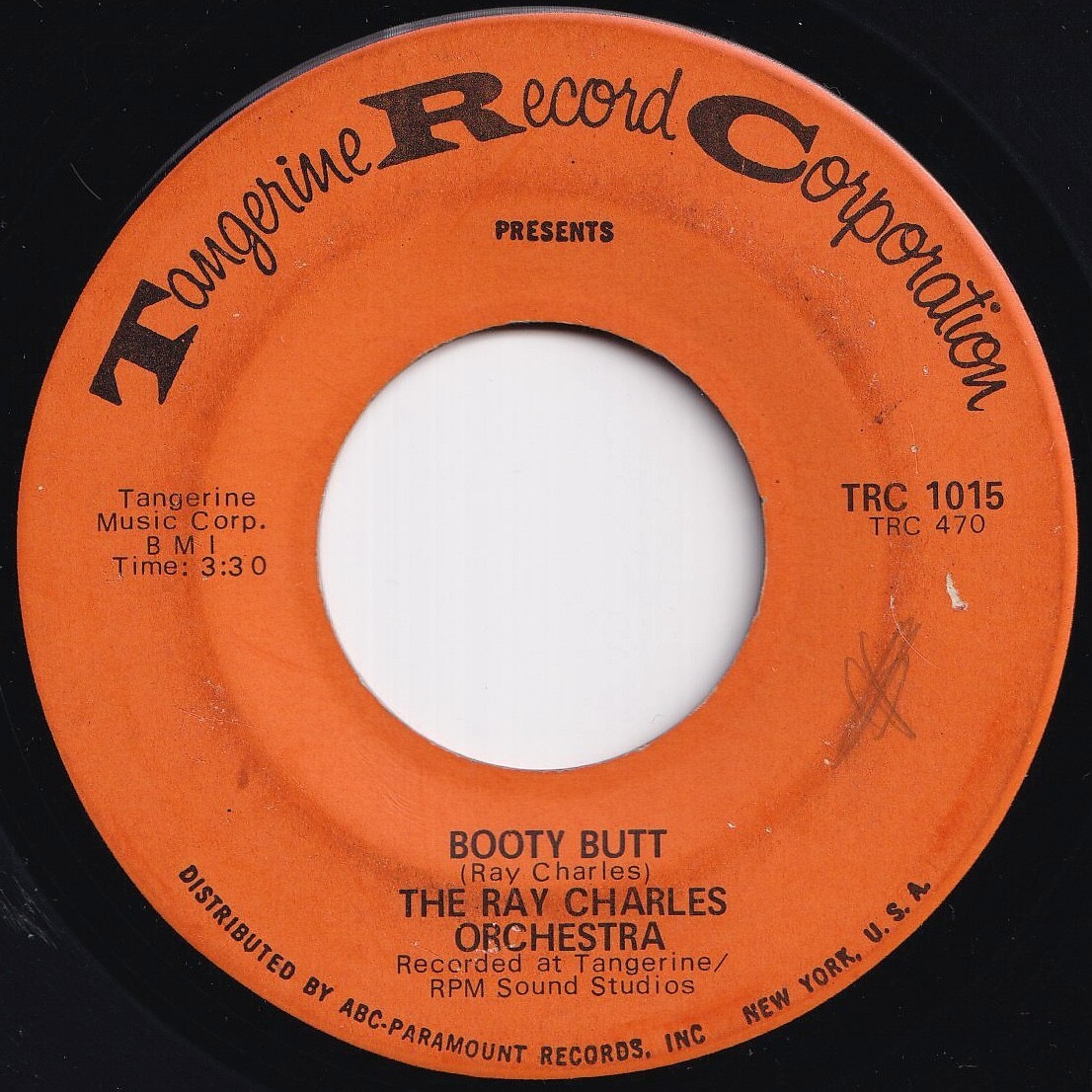 Ray Charles Orchestra Booty Butt / Sidewinder Tangerine US TRC 1015 208623 JAZZ ジャズ レコード 7インチ 45拍卖