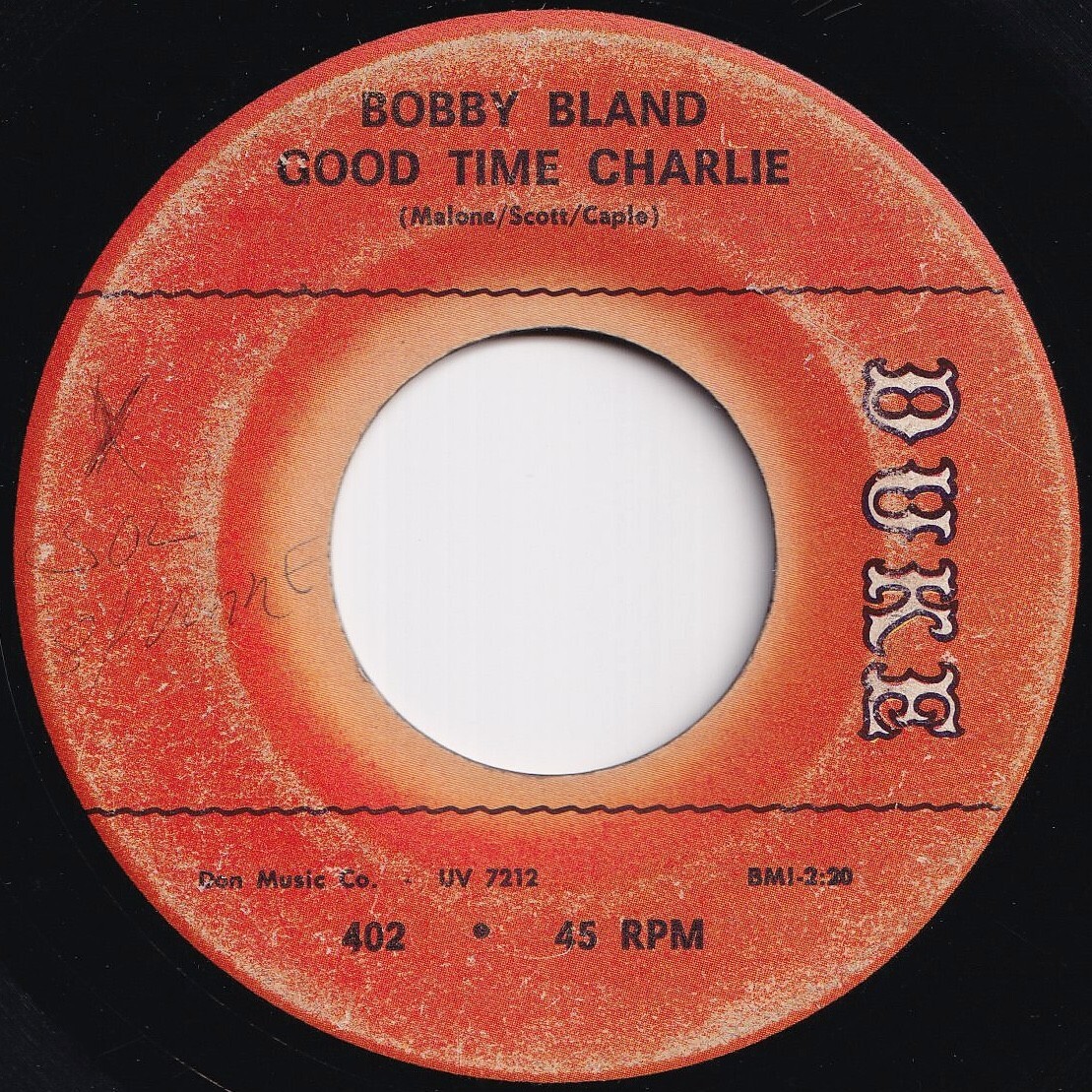 Bobby Bland Good Time Charlie / (Working His Groove Bag) Duke US 402 208652 SOUL ソウル レコード 7インチ 45拍卖