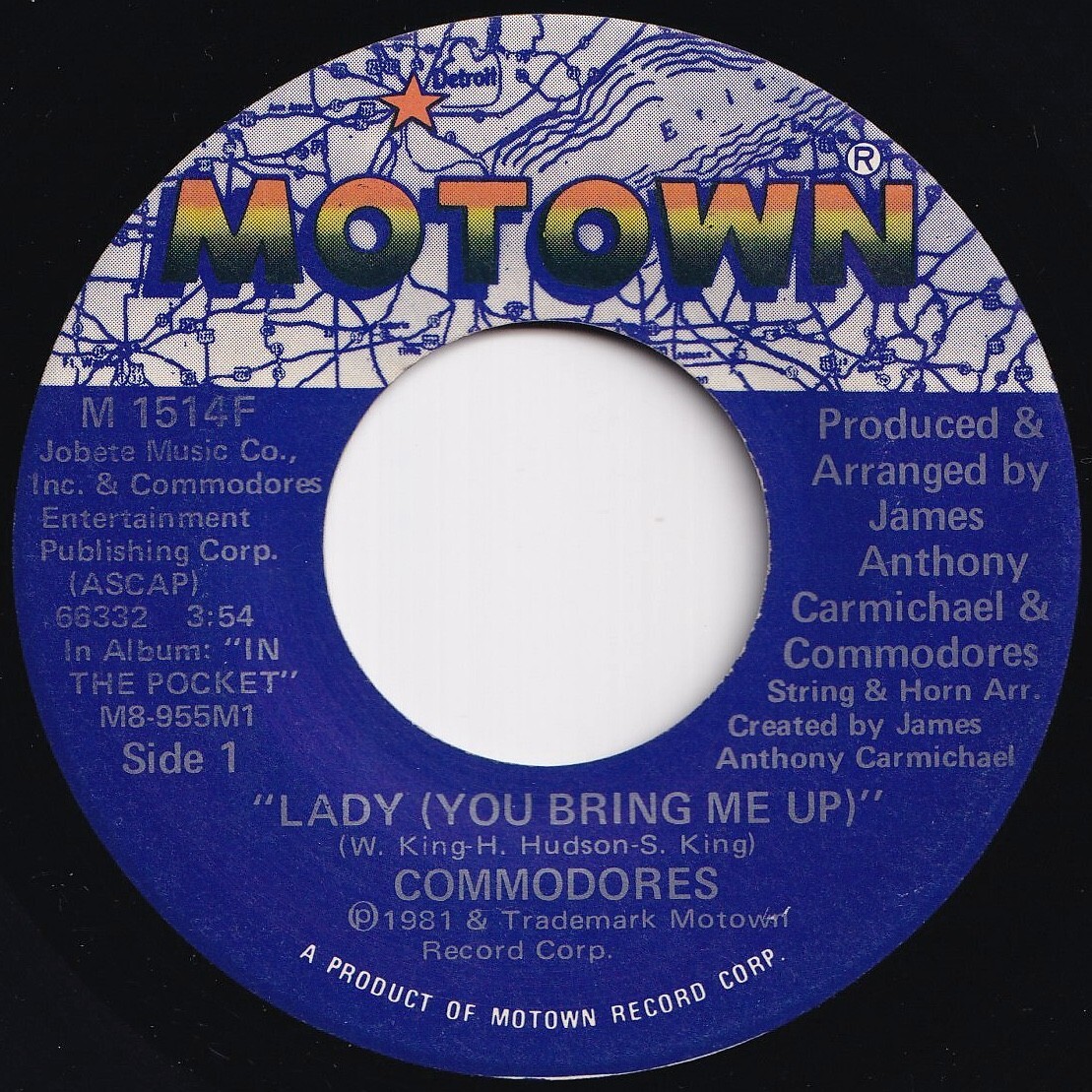 Commodores Lady (You Bring Me Up) / Gettin' It Motown US M 1514F 208971 SOUL DISCO ソウル ディスコ レコード 7インチ 45拍卖