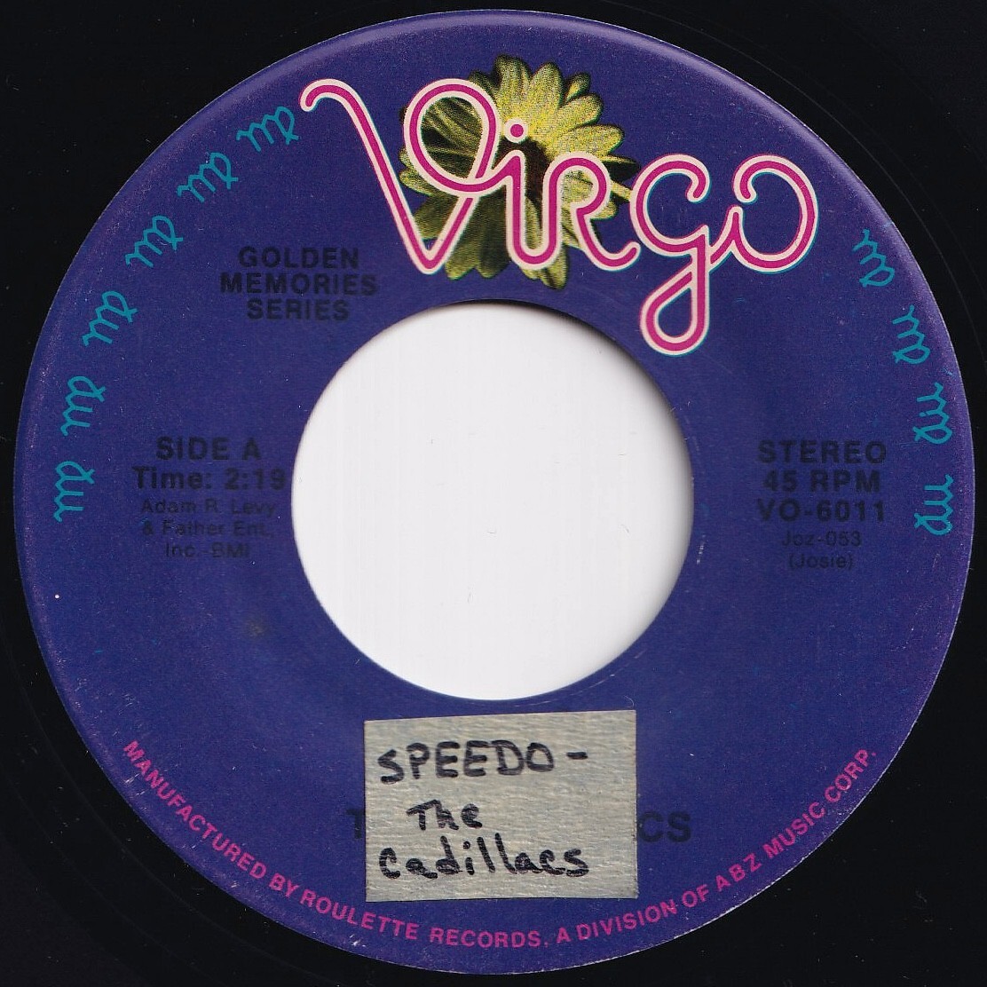 Cadillacs Speedoo / The Girl I Love Virgo US VO-6011 208524 R&B R&R レコード 7インチ 45拍卖