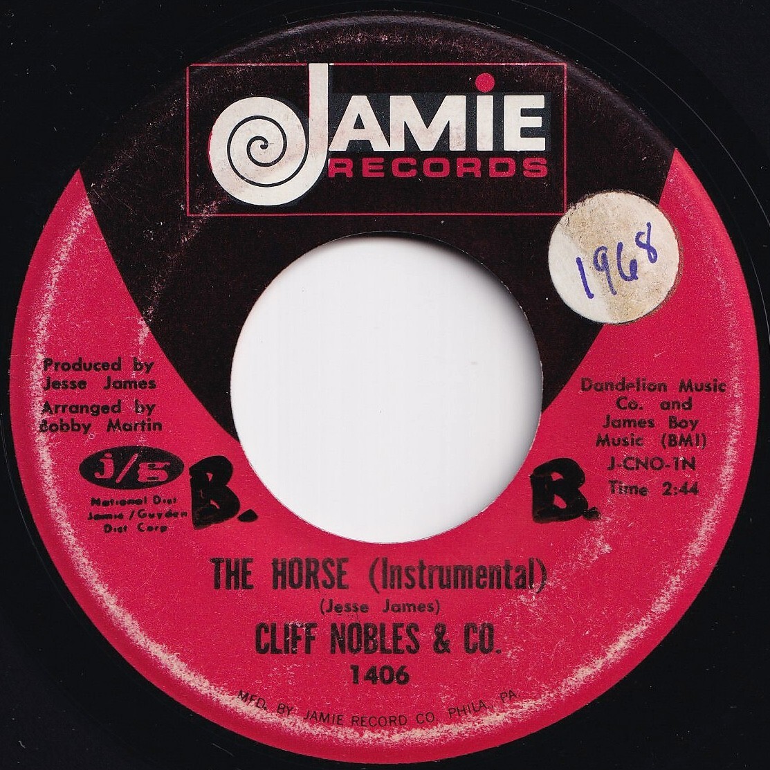 Cliff Nobles & Co The Horse (Instrumental) / If You Don't Jamie US 1406 208967 SOUL FUNK ソウル ファンク レコード 7インチ 45拍卖