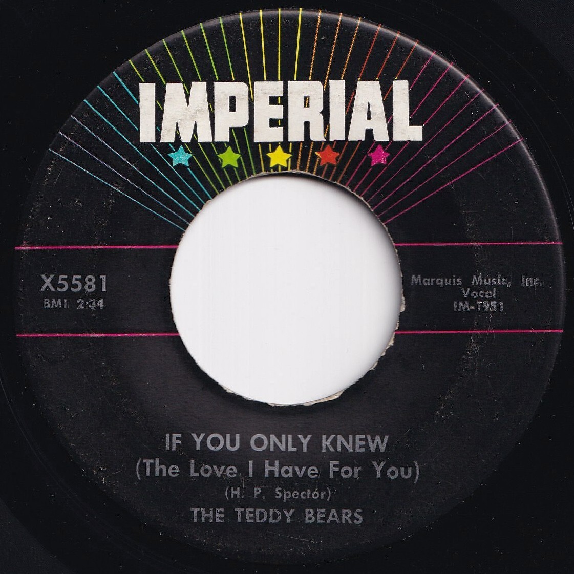 Teddy Bears If You Only Knew (The Love I Have For You) / You Said Goodbye Imperial US X5581 208746 R&B R&R レコード 7インチ 45拍卖