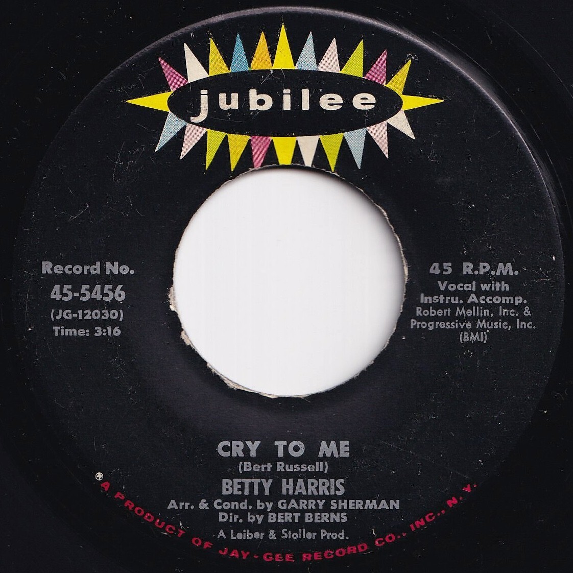Betty Harris Cry To Me / I'll Be A Liar Jubilee US 45-5456 208671 SOUL ソウル レコード 7インチ 45拍卖