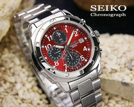 海外限定生産逆輸入モデル!【SEIKO】セイコー 1/20秒高速クロノ メタリックレッドダイヤル RD 新品未使用拍卖