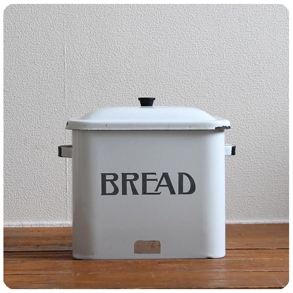 イギリス アンティーク ブレッド缶/ホーロー製/キッチン雑貨/エナメル/保存容器/ディスプレイ【BREAD文字が素敵!】M-524拍卖