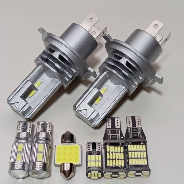 L235S L245S エッセカスタム 超爆光! H4 LED ヘッドライト ルームランプ バックランプ ポジション ナンバー灯 8個セット /h4z/45/10/26拍卖
