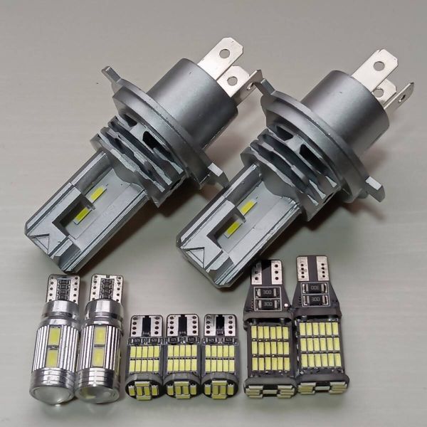 H6 7 8 9 アクティトラック 超爆光! H4 LED ヘッドライト ルームランプ バックランプ ポジション ナンバー灯 9個セット /h4z/45/10/26/拍卖