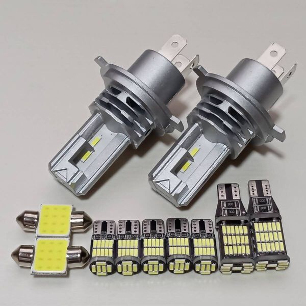 スペーシア MK53S MK42S MK32S 超爆光! H4 LED ヘッドライト ルームランプ バックランプ ポジション ナンバー灯 11個セット /h4z/45/26/t31拍卖