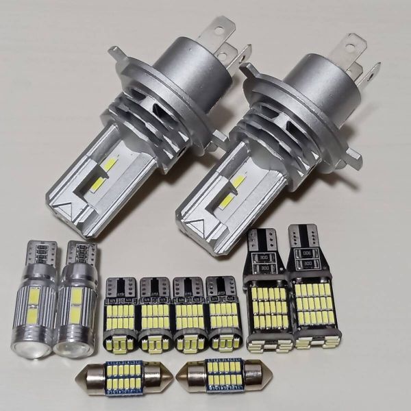 バモス HM1 HM2 超爆光! H4 LED ヘッドライト ルームランプ バックランプ ポジション ナンバー灯 12個セット ホンダ /h4z/45/10/26/t28拍卖