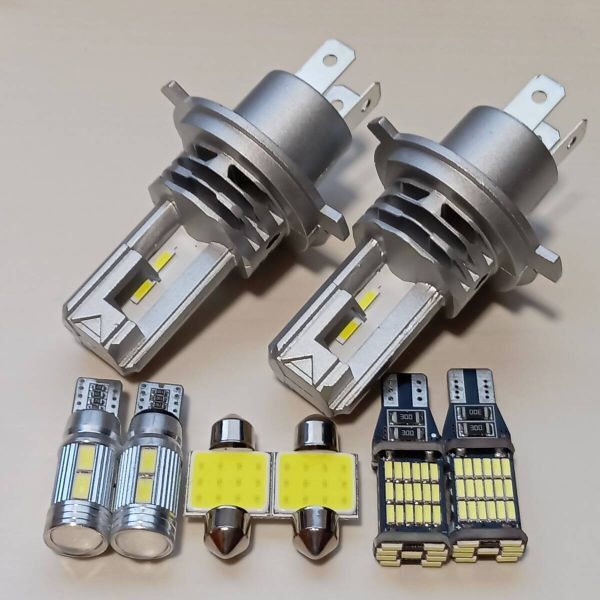 TV系 サンバー 超爆光! H4 LED ヘッドライト ルームランプ バックランプ ポジション 8個セット スバル /h4z/45/10/t31拍卖