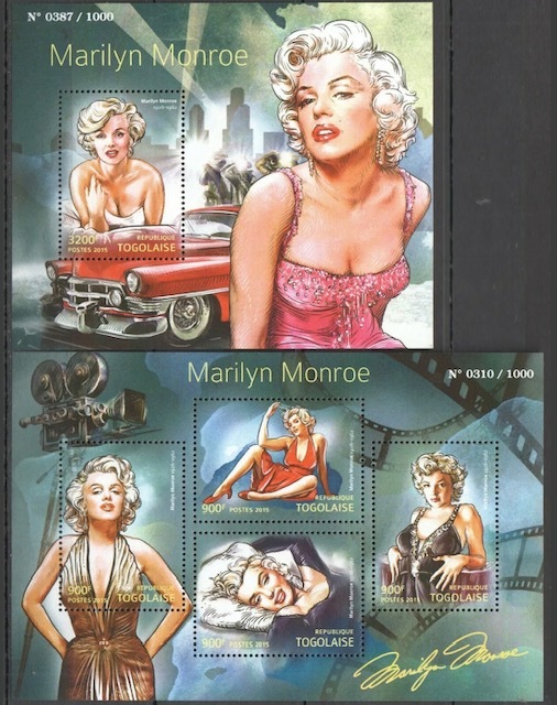 「TF272」トゴ切手 2015年 マリリンモンロー拍卖