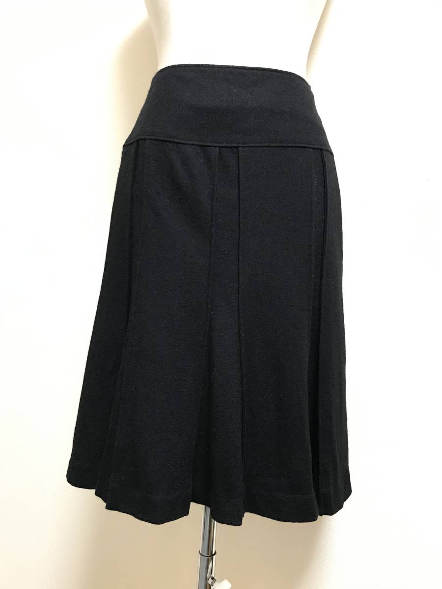美品★ミッシェルクランウールフレアスカート日本製ブラックS★5443拍卖