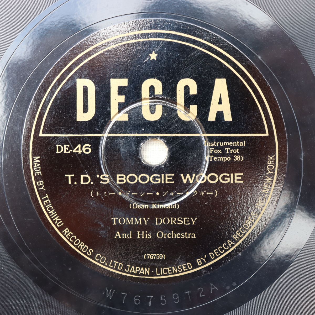 S186/SP盤/トミー・ドーシー/「トミー・ドーシー・ブギウギ/作品第2番」/DE-46拍卖