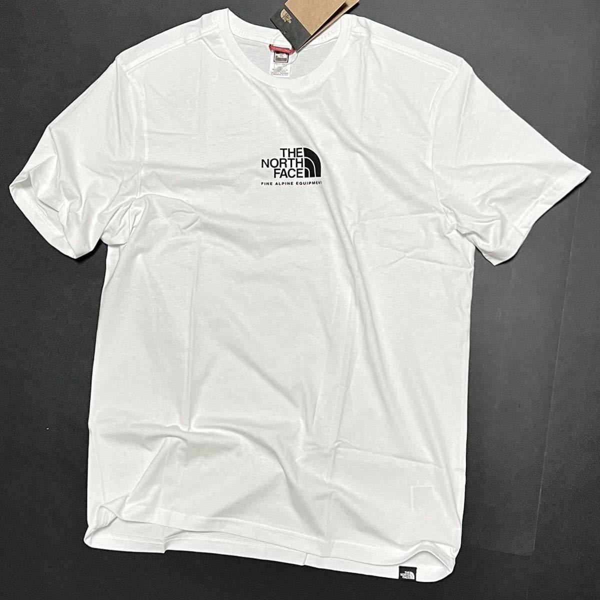 L 新品 海外限定 ノースフェイス センター ロゴ Tシャツ 白 ホワイト FINE ALP TEE 3 半袖 ショートスリーブ ファイン アルプ ロゴT拍卖