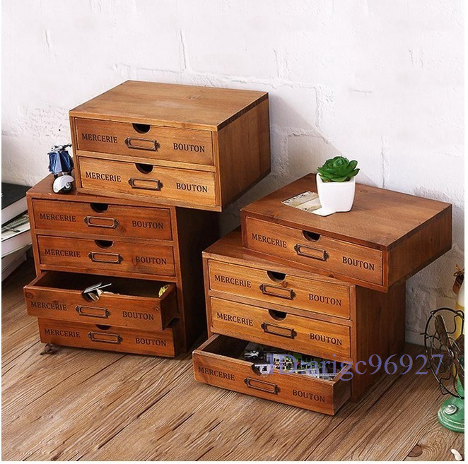 G051★レトロ品★木製ボックス 7段 6段 収納 ヴィンテージ おしゃれ 引出し ジュエリー 文房具 小物 リビング 玄関 カウンター ギフト拍卖