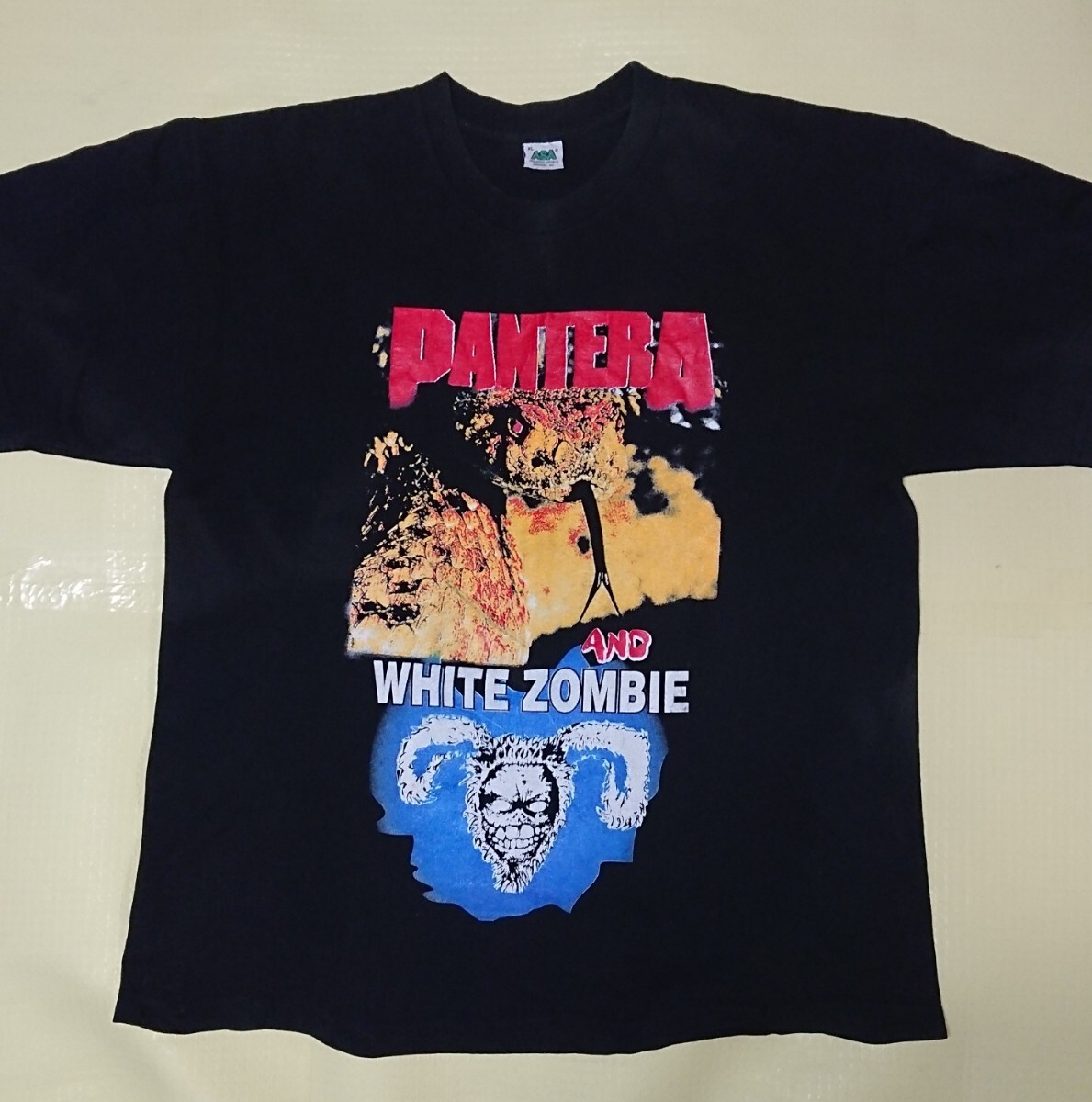 期間限定セール 超激レア PANTERA WHITE ZOMBIE バンドTシャツ ヴィンテージ90's 対バンツアー96 パンテラホワイトゾンビロブゾンビ拍卖