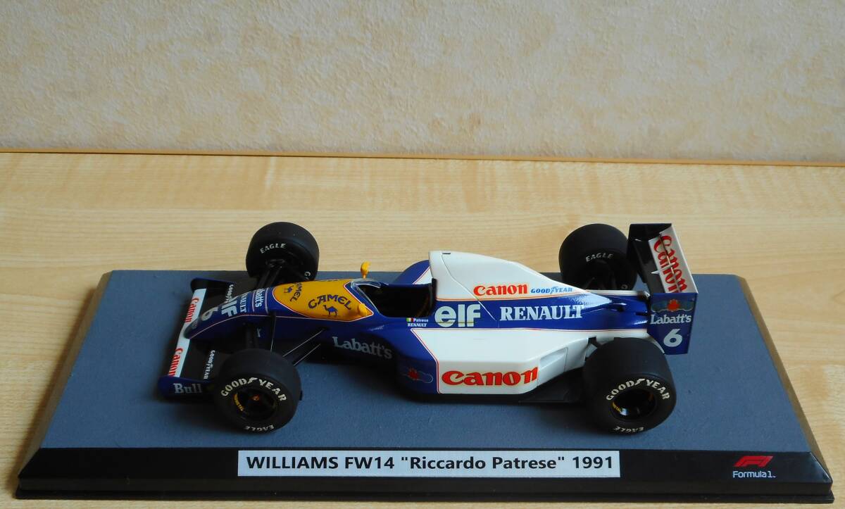 《パトレーゼ・CAMEL仕様・プラモデル完成品・台座塗装品・銘板貼付品》1/24 ウィリアムズ FW14 1991アメリカGP【ハセガワ】カルトグラフ 拍卖