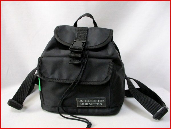 UNITED COLORS OF BENETTON/ベネトン◇ベビー ミニリュックサック BK フラップ付 H22cm拍卖