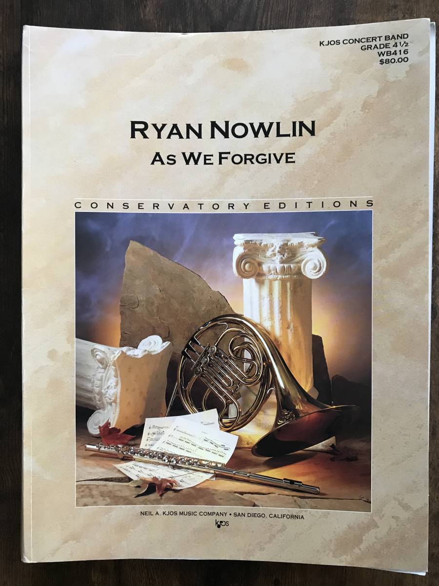 吹奏楽楽譜/ライアン・ナウリン:アズ・ウィ・フォーギヴ As We Forgive/試聴&スコア閲覧可/神の許しを得て拍卖
