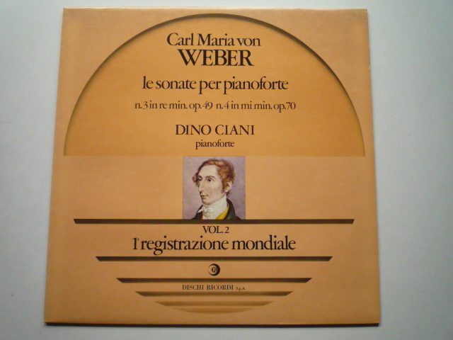 UD53 伊RICORDI盤LP ウェーバー/ピアノ・ソナタ3、4番 ディノ・チアーニ拍卖