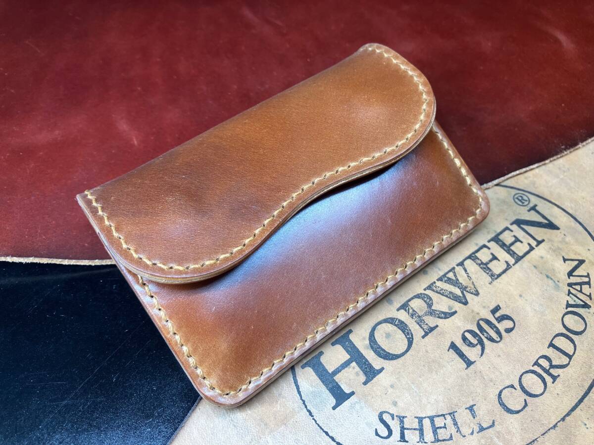 ■no.895★コインケースlot.601★ ホーウィン社シェルコードバン ★アマレット拍卖