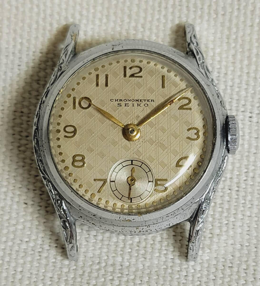 美品 精工舎 クロノメーター セイコー CHRONOMETER SEIKO バナナ型石入り 彫金ケース拍卖