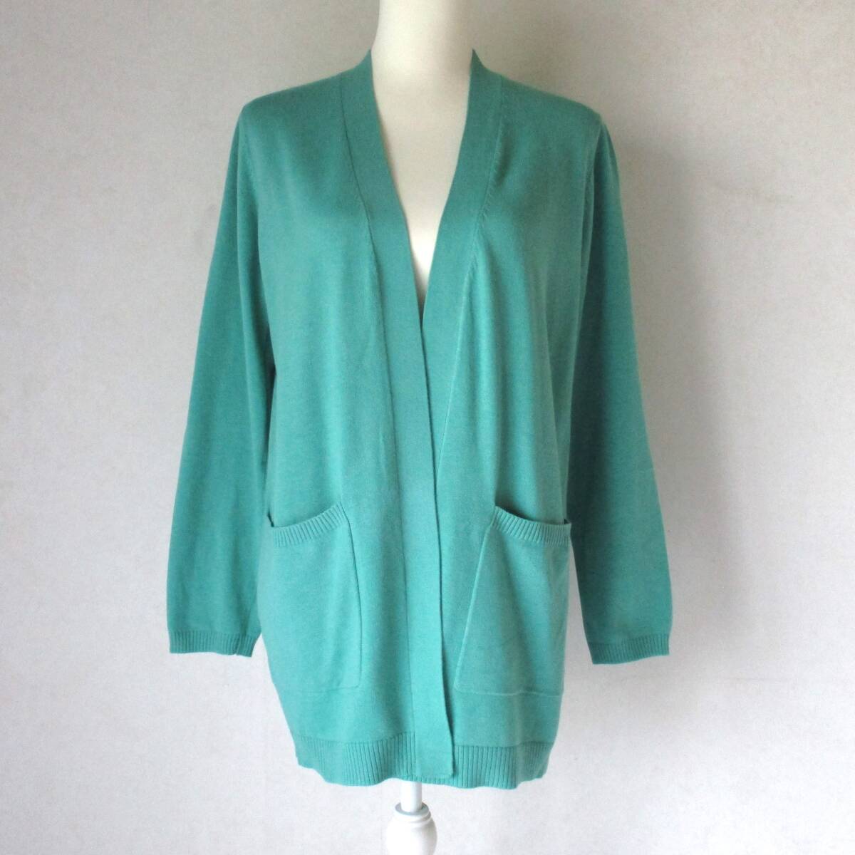 ☆新品☆価格3998円+税☆grove グローブ☆洗えるトッパーニットカーディガン size L グリーン系【圧縮発送】拍卖