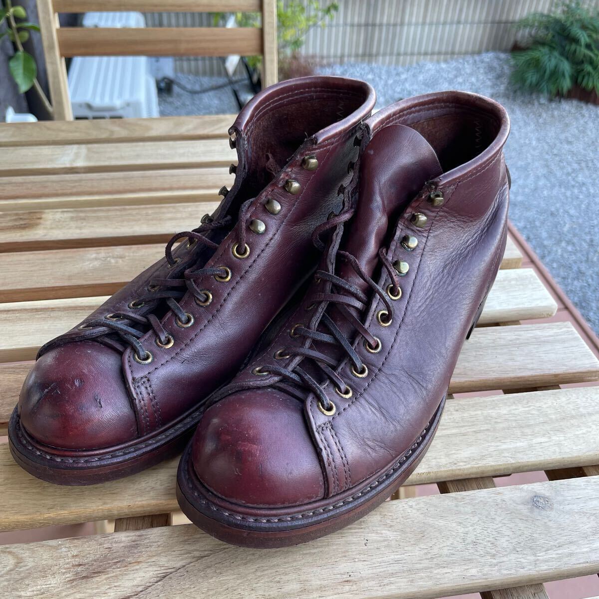 ウエアハウス WAREHOUSE モンキーブーツ ブーツ バーガンディー ワインレッド ビンテージ 拍卖