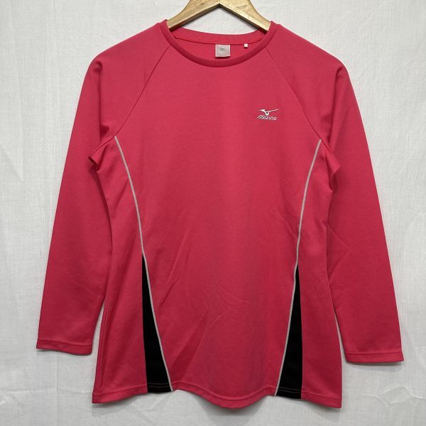 MIZUNO ミズノ ロング スリーブ 長袖 T シャツ ウエア プラ クティス スポーツ トレーニング ランニング ウエア M ピンク b20543拍卖