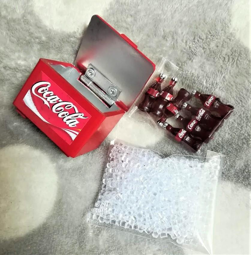 ミニチュア★コカコーラ★クーラーボックス★コカコーラ瓶7本&クラッシュアイス付き★木製★ペプシコーラバージョンもあります★拍卖