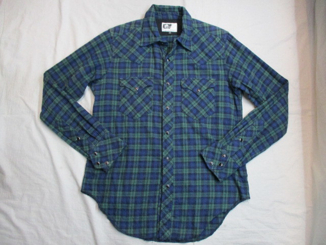 エンジニアドガーメンツ ネペンテス ウエスタンネルシャツ 青×緑 S拍卖