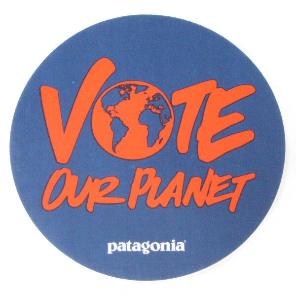訳有 パタゴニア 非売品 キャンペーン ステッカー ボウト 丸 PATAGONIA VOTE OUR PLANET 投票 円 シール デカール コレクション デコ 新品拍卖