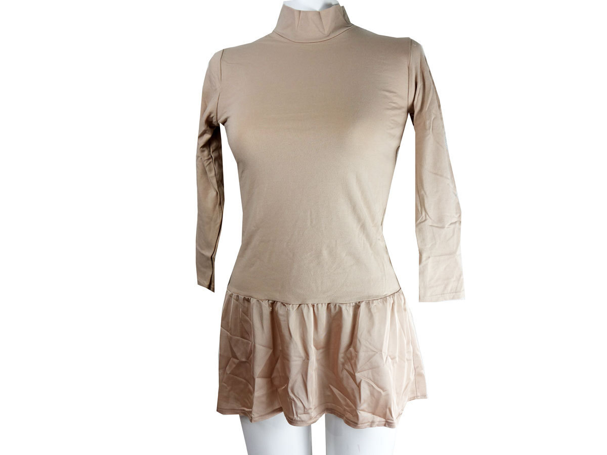 (ポスト投函 送料無料)【Lサイズ】汗取り付きハイネックスリップ 長袖インナー CI841US1708 ベージュ 新品 バーゲン セール拍卖