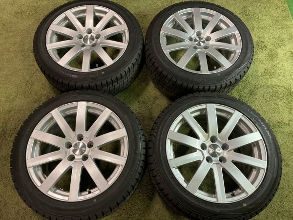 送料無料 スタッドレスセット AGA 18in 8.5J +45 PCD112 ハブ系約57㎜ ダンロップ ウィンターマックス02 245/45R18 VW パサート拍卖