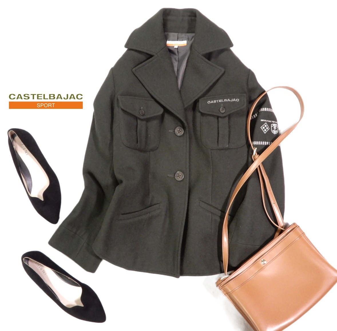 カステルバジャック CASTELBAJAC SPORT カジュアル可愛い☆ 刺繍入り ミリタリー風 デザイン ジャケット コート 1拍卖