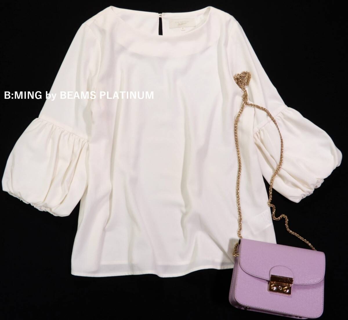 ビーミング ビームス B:MING by BEAMS 大人可愛い☆ 袖先ふっくら デザイン プルオーバー ブラウス M拍卖