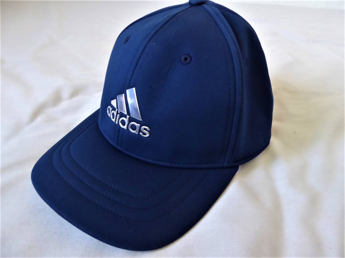 adidas GOLF アディダス ゴルフ 保温 裏フリース メタルロゴ キャップ  フリー 紺 57-60cm ③拍卖