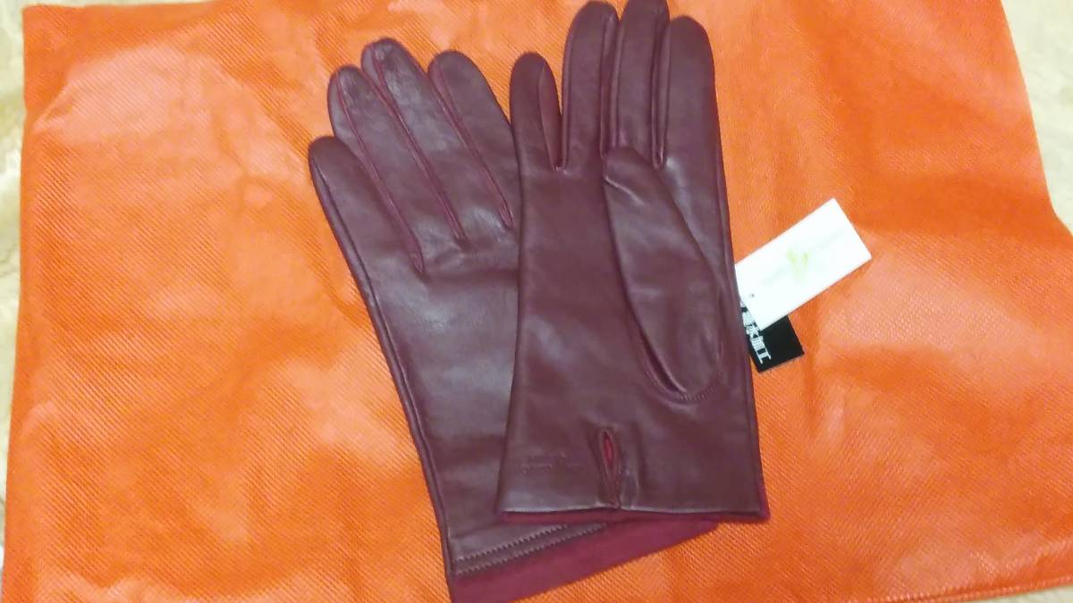 MARIO PORTOLANO マリオポルトラーノ  羊革グローブ 撥水加工 21㎝ レディース拍卖